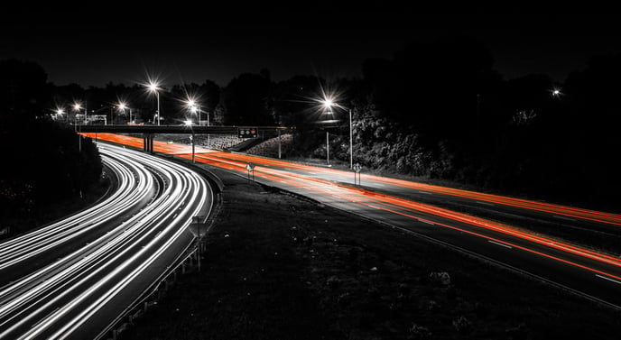 Highway at night.